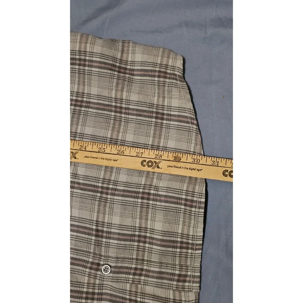 Prana‎ Holton Plaid Long Sleeve Button Up Shirt Men's Brown White Size 2XL